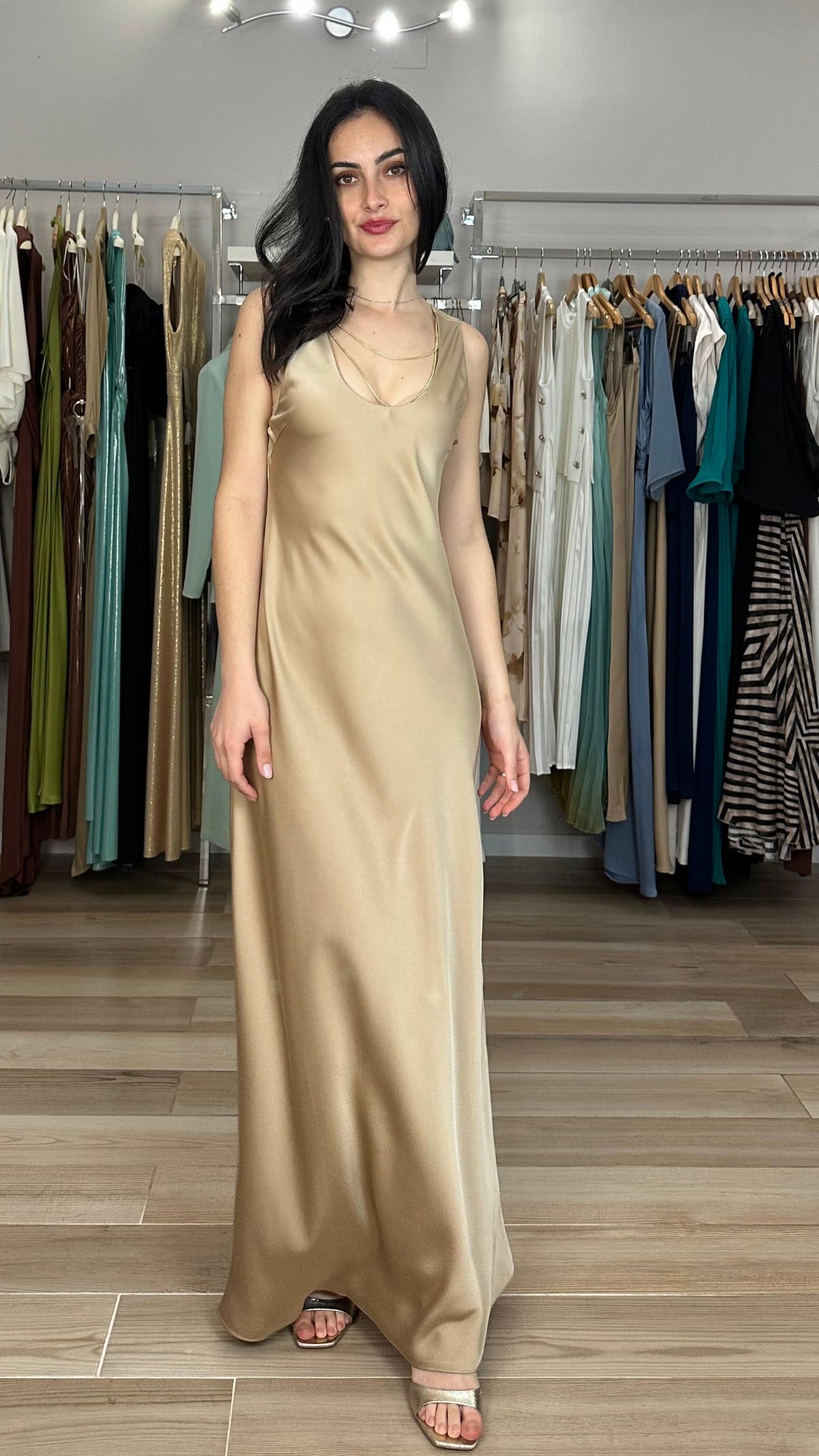 Abito lungo champagne Kocca