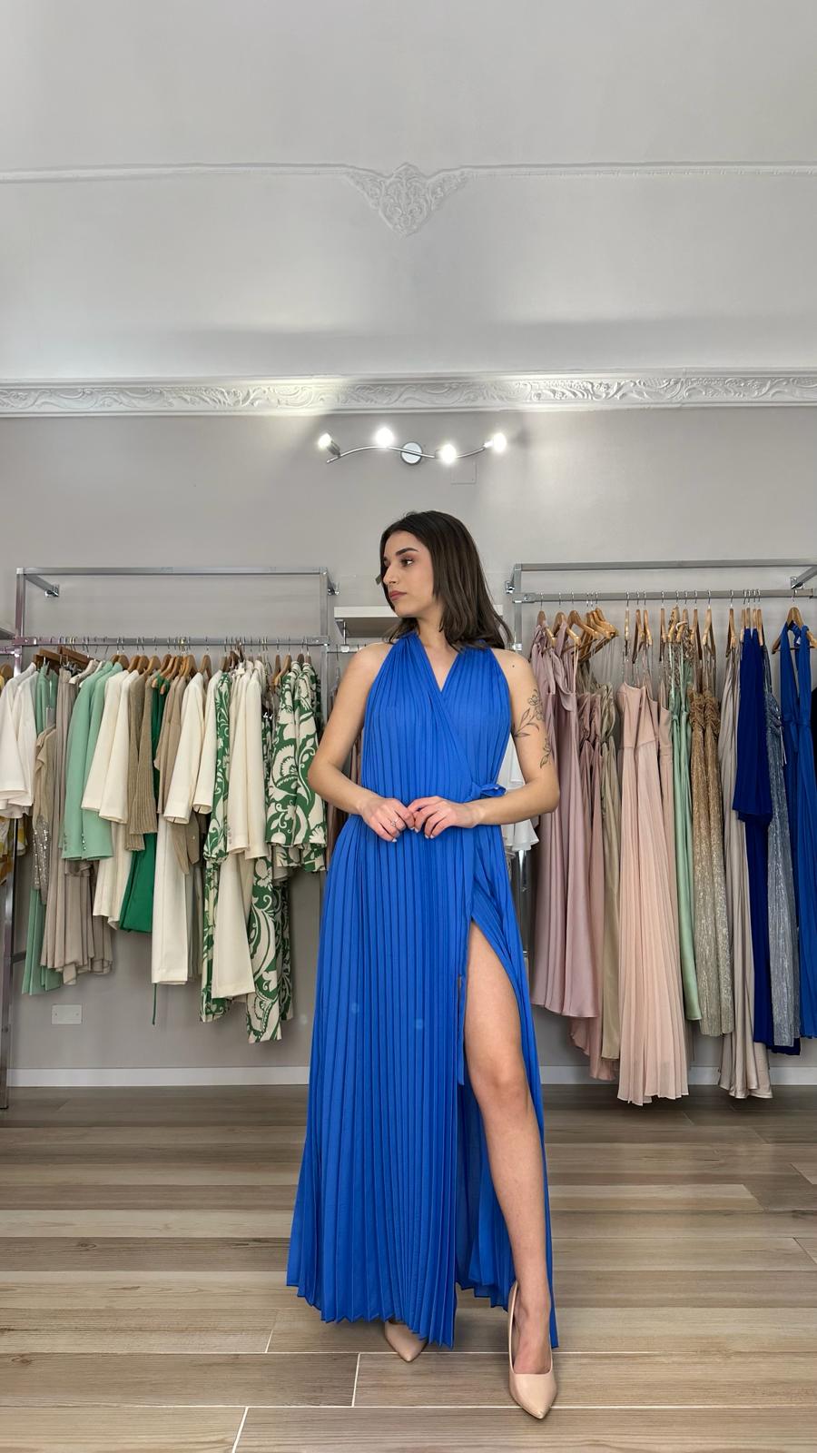 Abito lungo Souvenir plissettato dettaglio