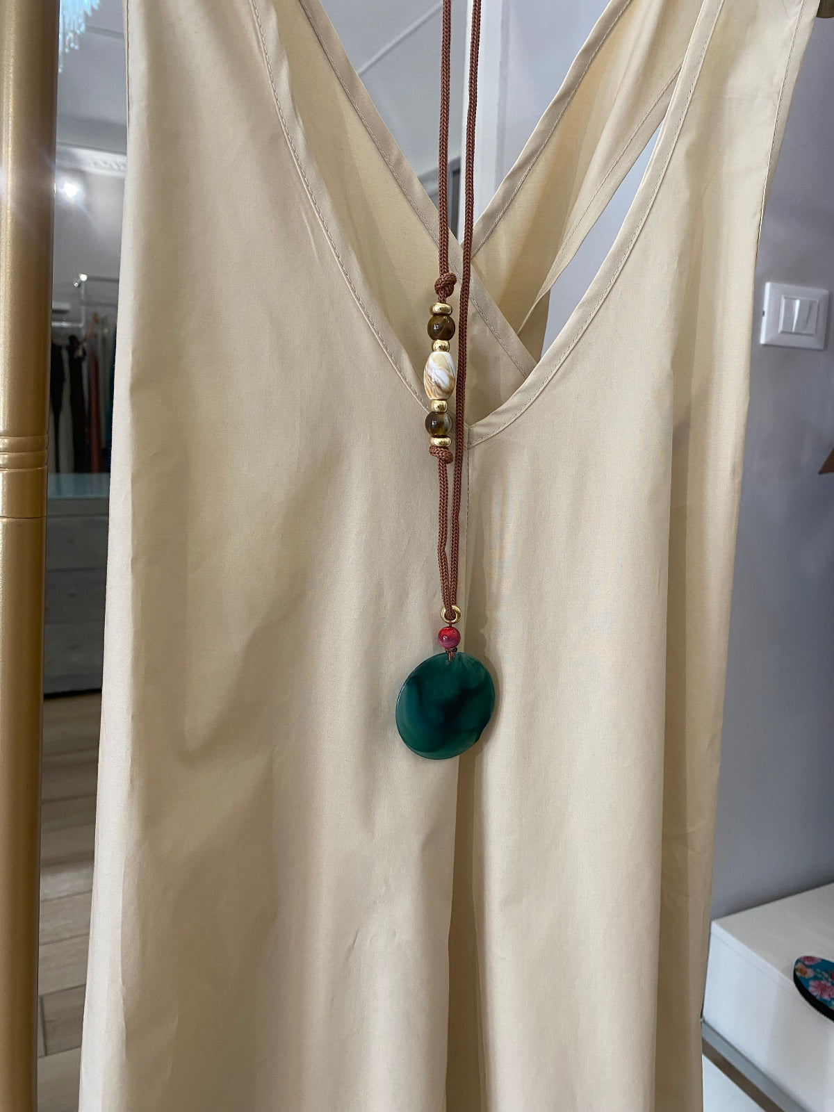 Maryley abito lungo in cotone dettaglio