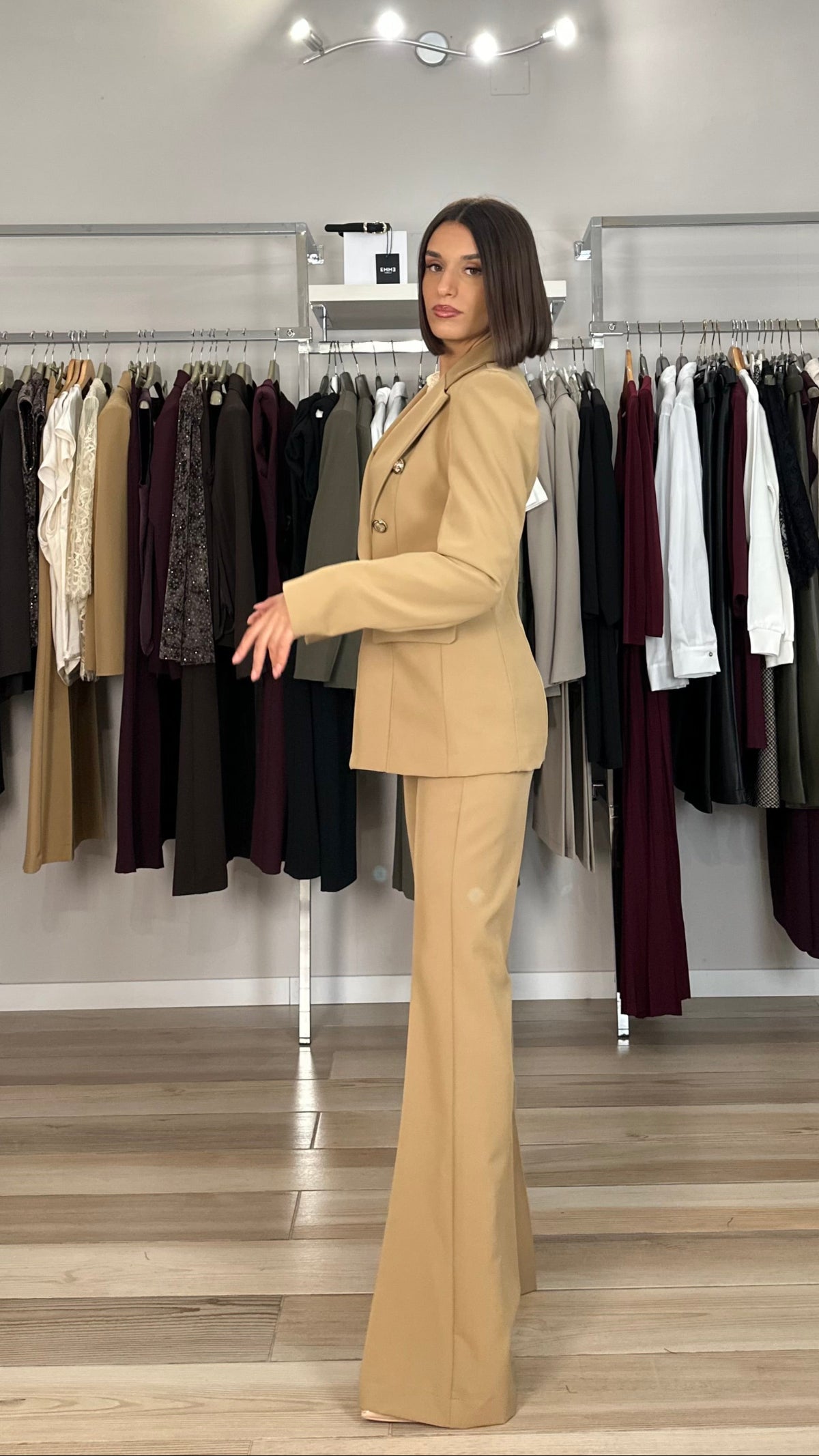 Maryley giacca doppiopetto lateralecammello