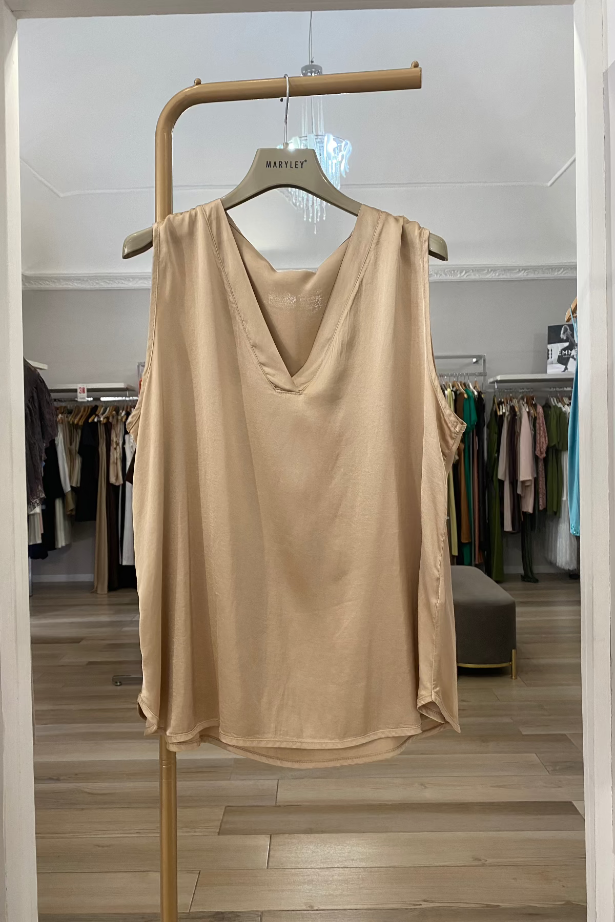 Maryley top in raso beige