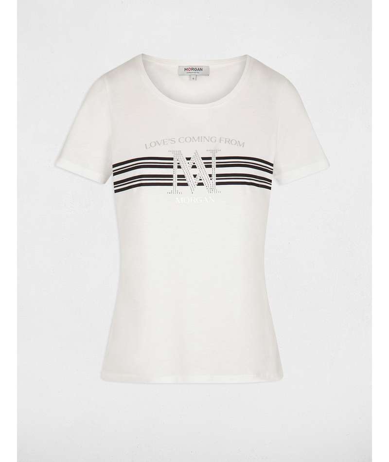 Morgan de toi t-shirt bianca dettaglio