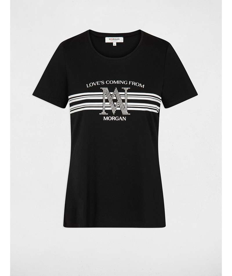 Morgan de toi t-shirt nera dettaglio