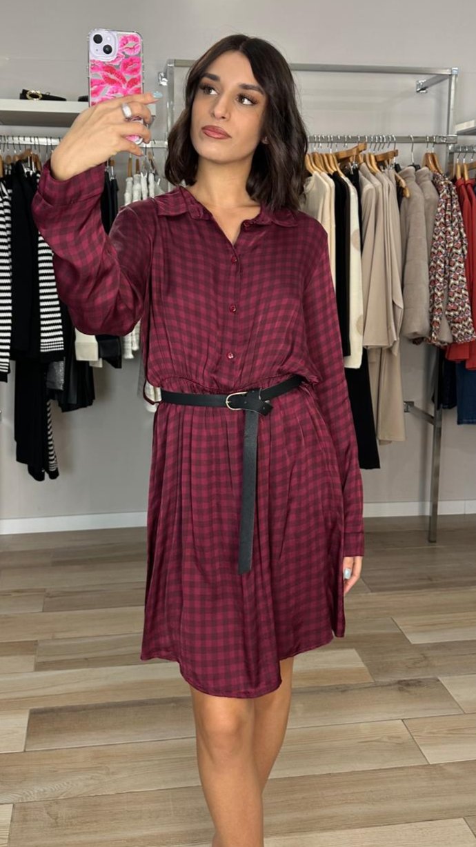 Susy mix abito tartan dettaglio