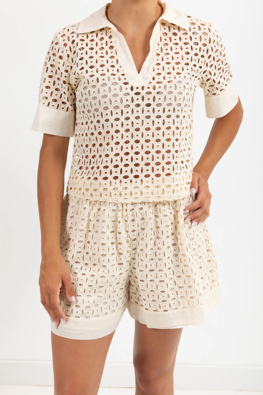 Susy mix polo in pizzo sangallo