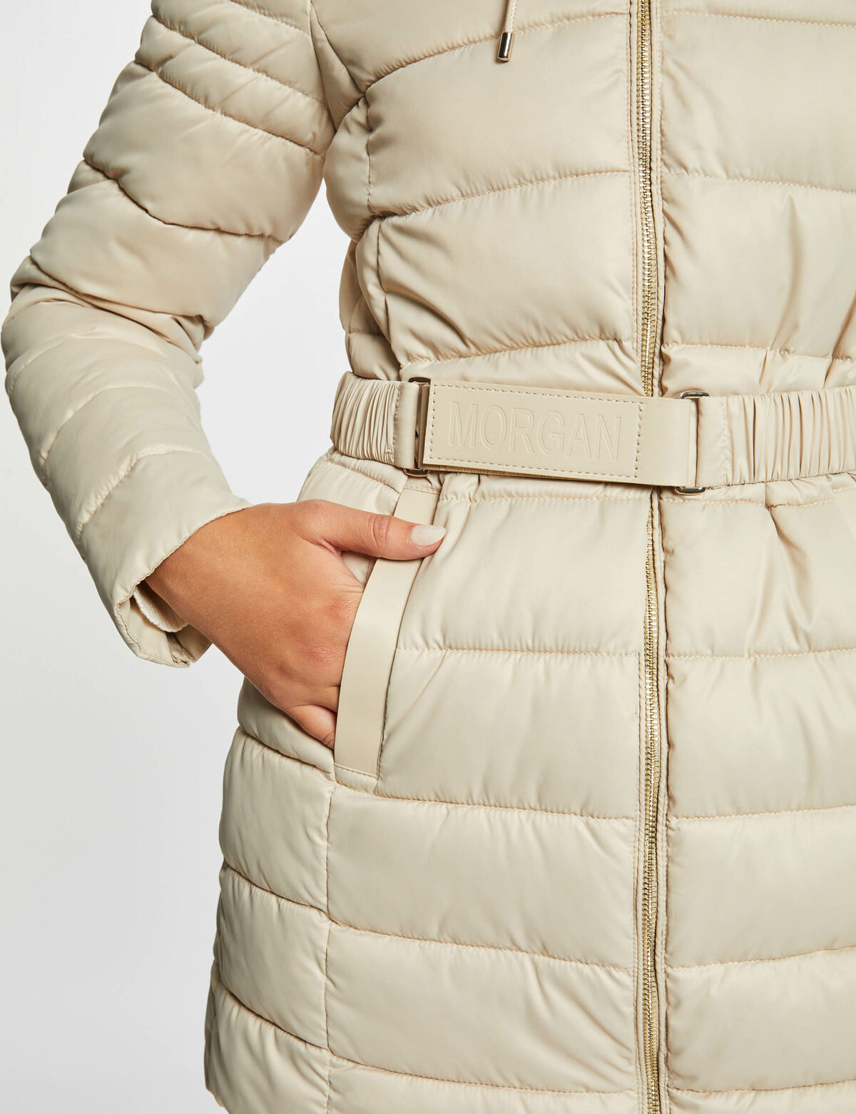 Morgan de toi piumino lungo crema - Premium CAPOSPALLA from MORGAN DE TOI - Just €130! Shop now at Amaltea