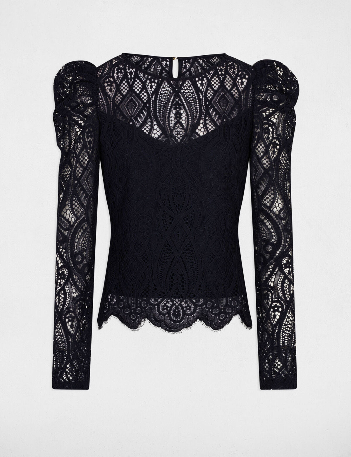 Morgan de toi maglia in pizzo blu