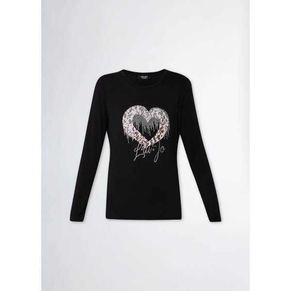 T-shirt cuore liu jo nera - Premium MAGLIE from LIU JO - Just €65! Shop now at Amaltea