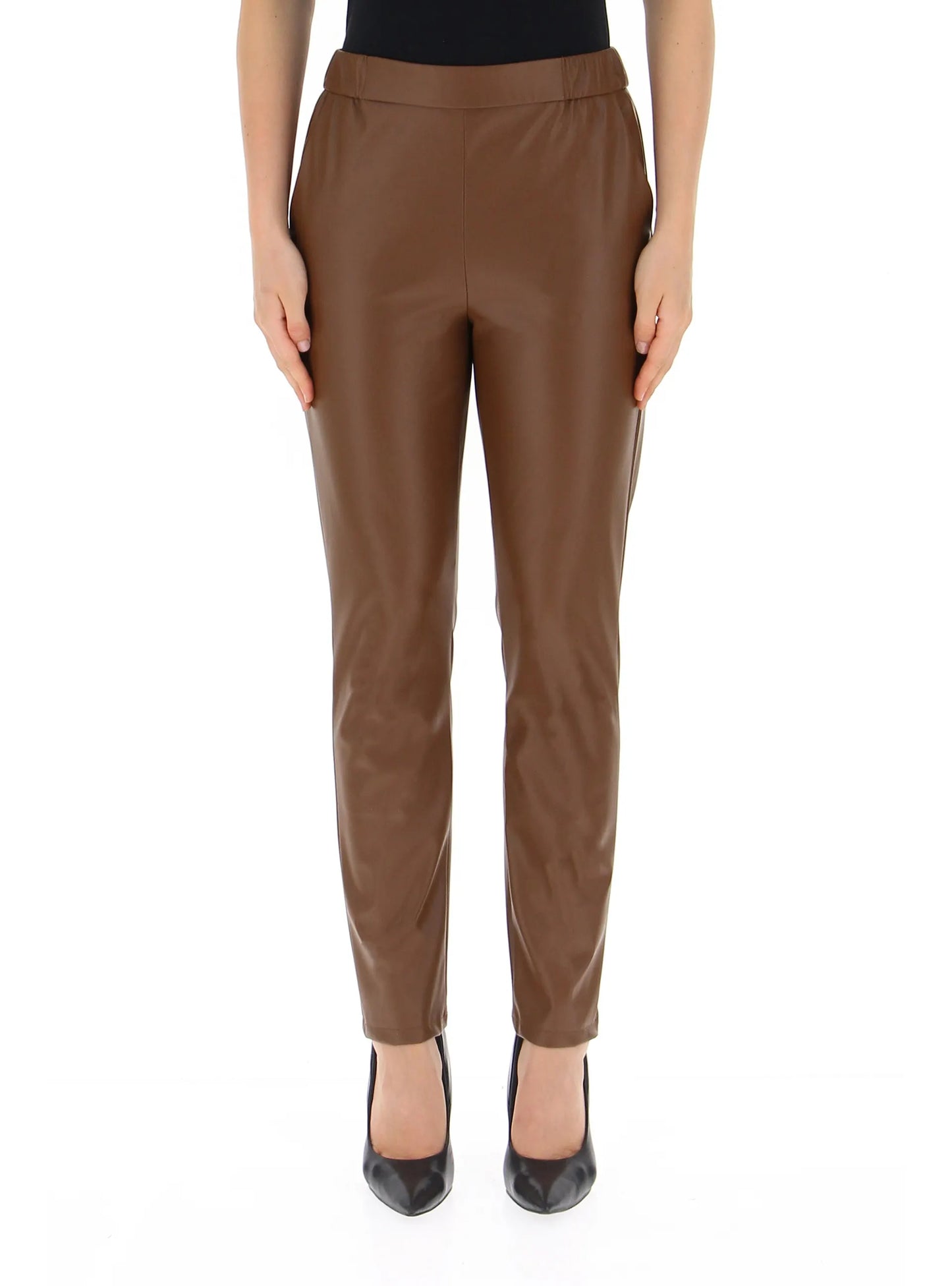 Pantalone in ecopelle marrone
