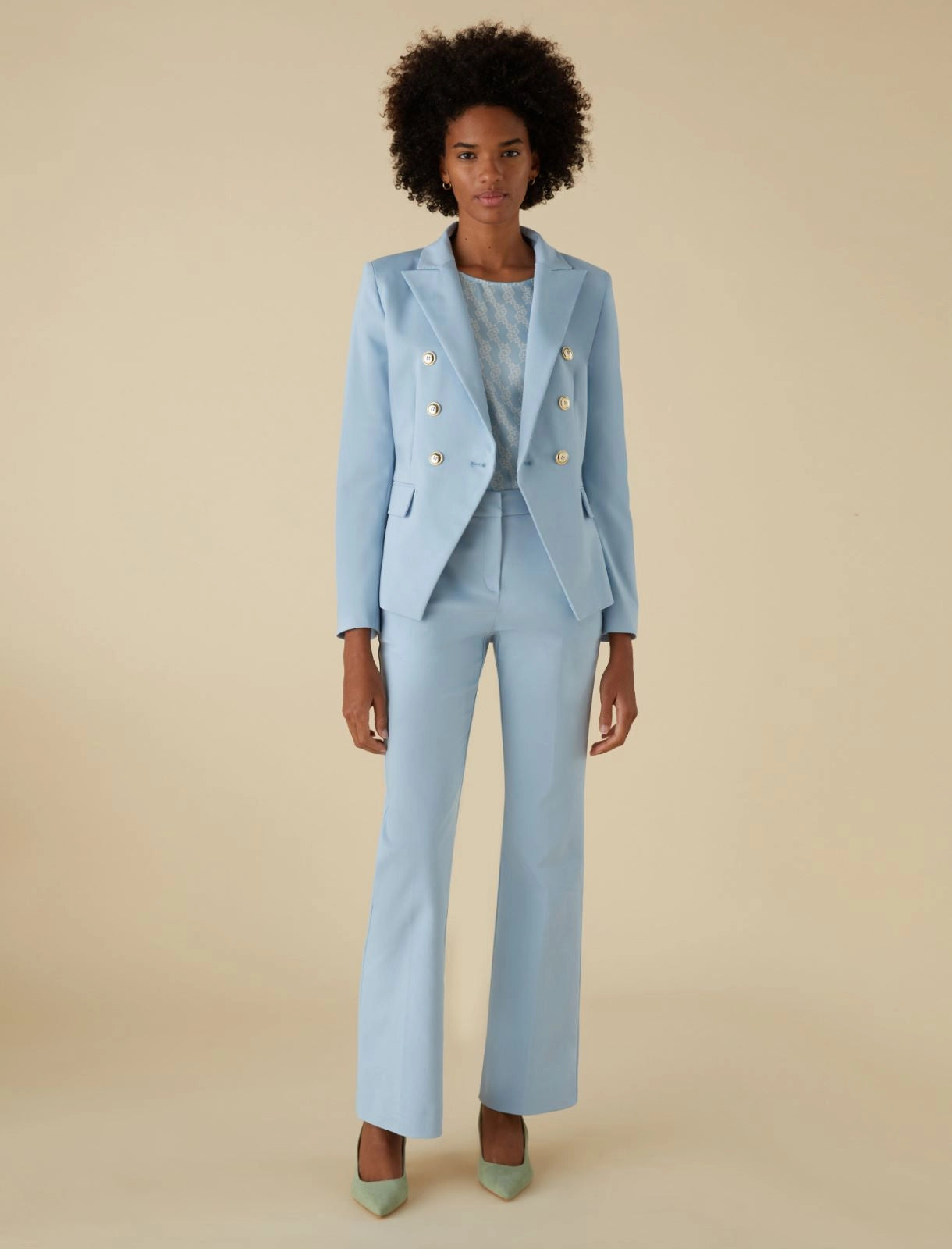 Giacca emme marella celeste frontale