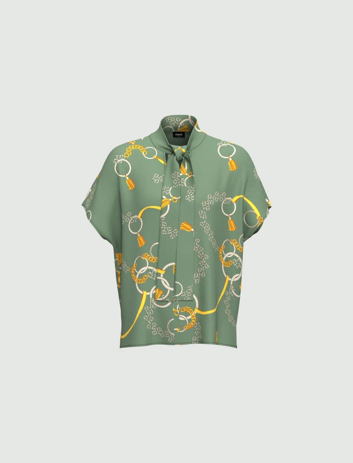 Blusa Emme Marella fantasia verde dettaglio