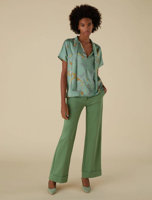 Blusa Emme Marella fantasia verde