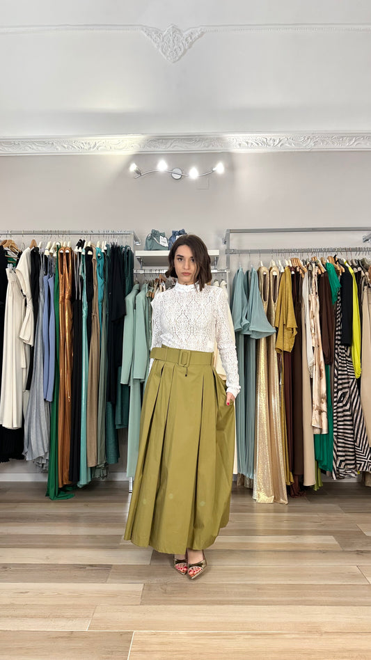 SOUVENIR - Souvenir gonna midi con pieghe - Verde Oliva