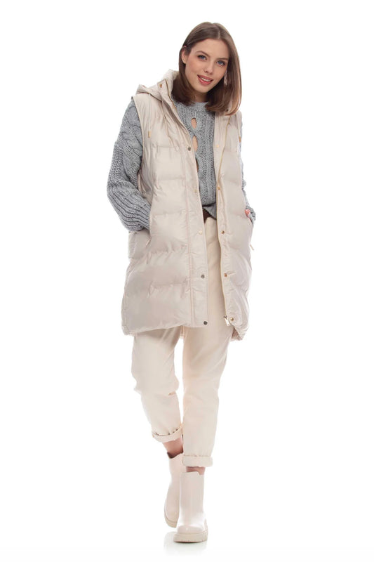 Piumino lungo smanicato kocca