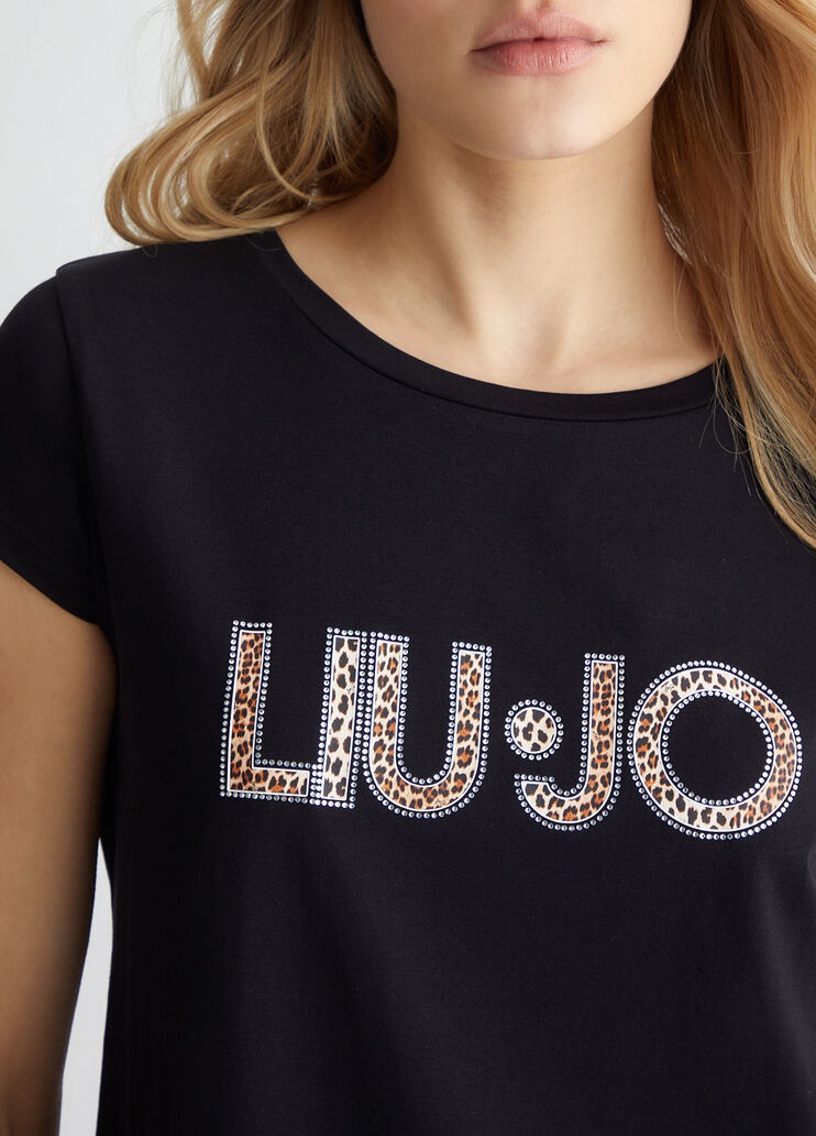 Abito Liu Jo logo maculato dettaglio