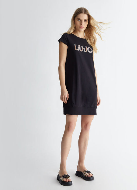 Abito Liu Jo logo maculato frontale