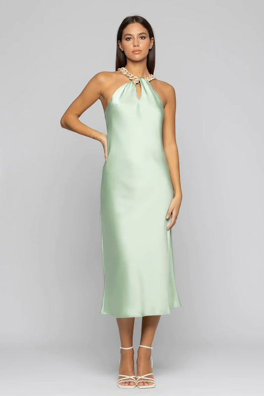 Abito lungo verde menta Kocca frontale