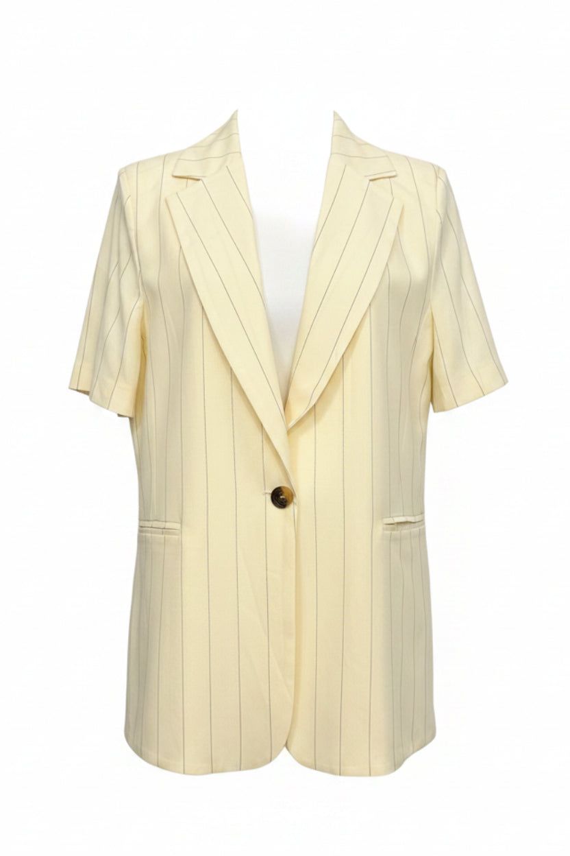 Blazer gessato Haveone- panna