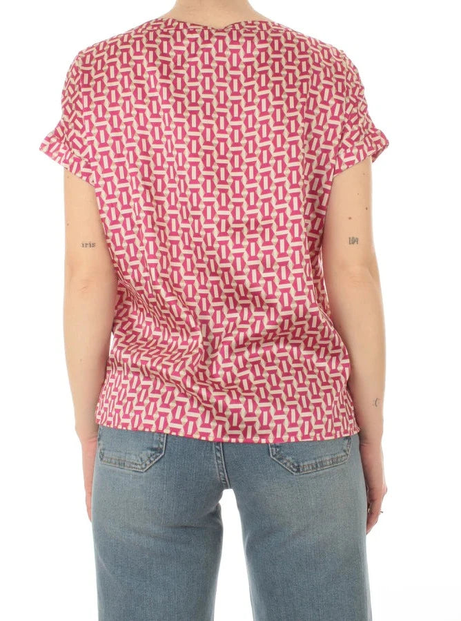 Blusa Emme Marella geometrica fucisa retro