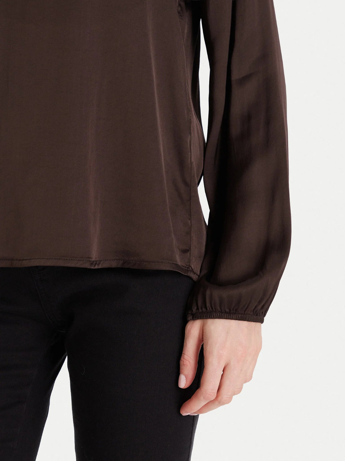 Blusa in viscosa Maryley marrone dettaglio