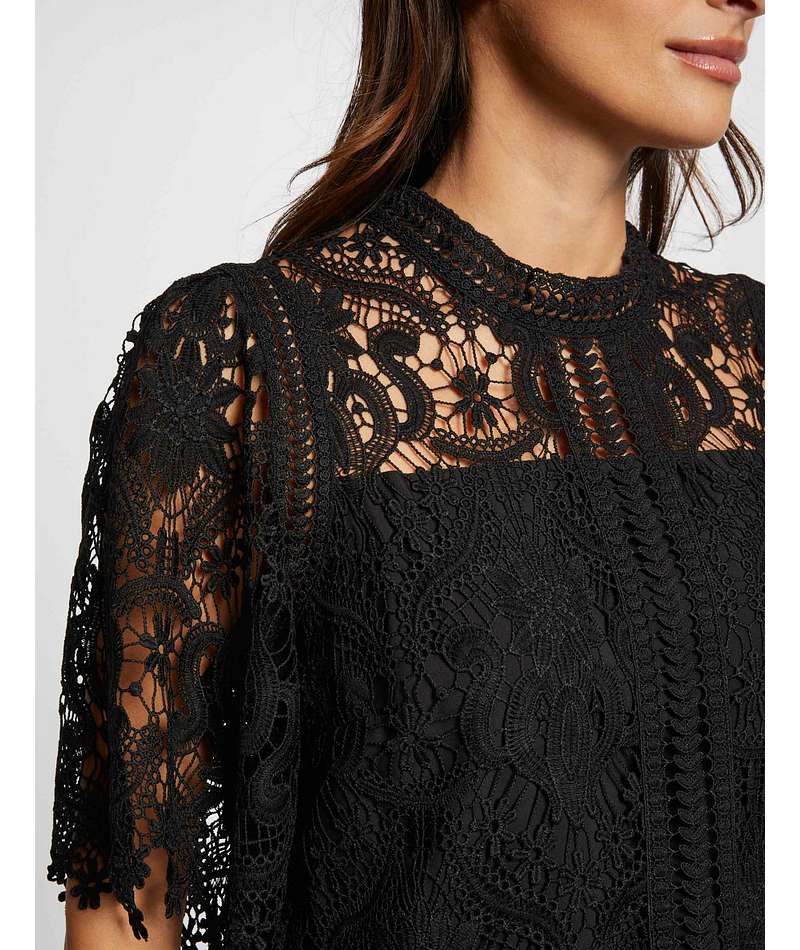Top in pizzo nero Morgan