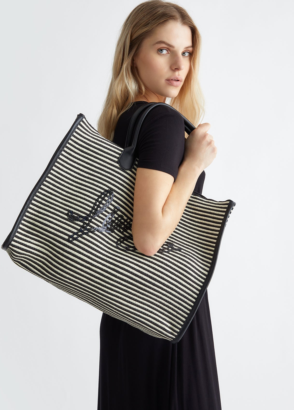 Borsa mare Liu Jo a righe frontale