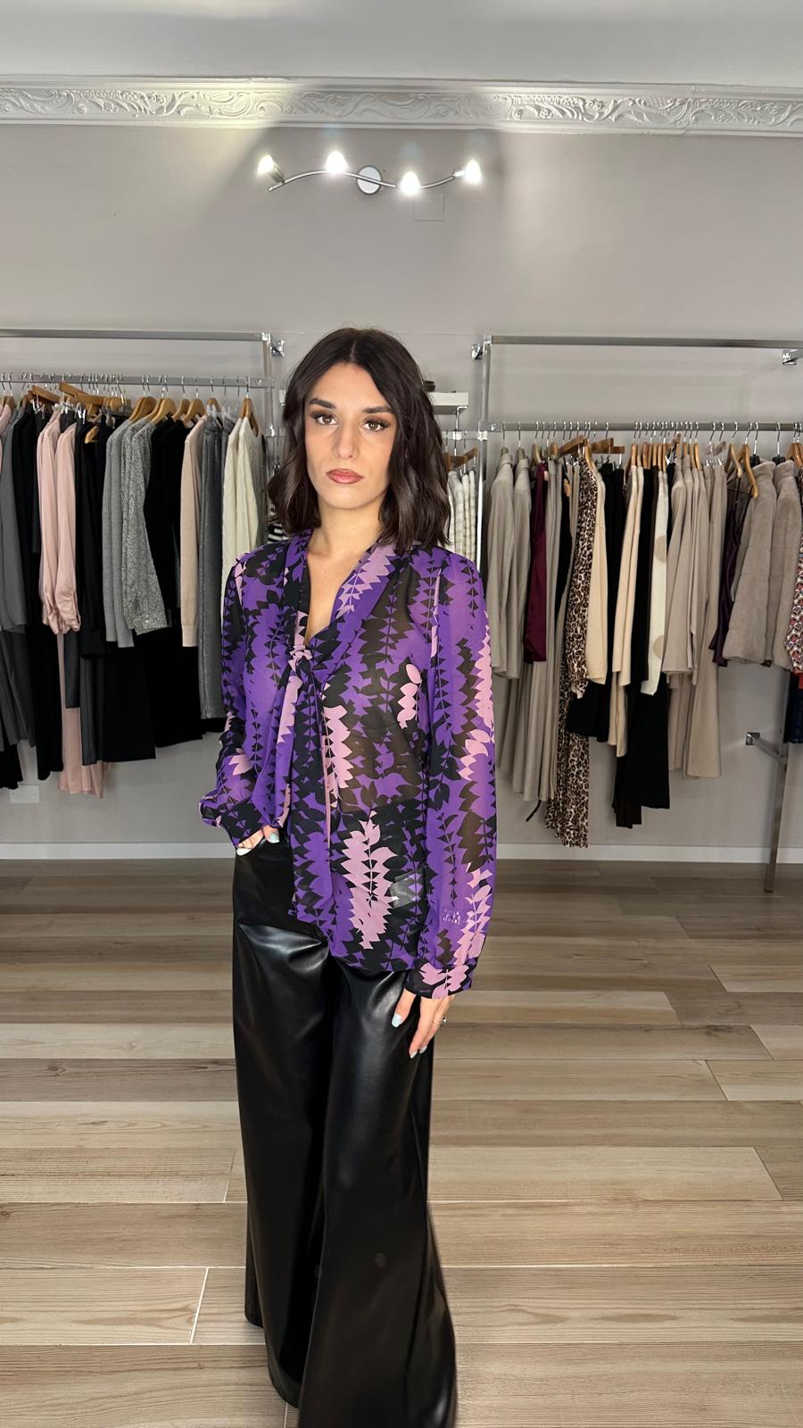 Camicia Emme Marella a fantasia viola