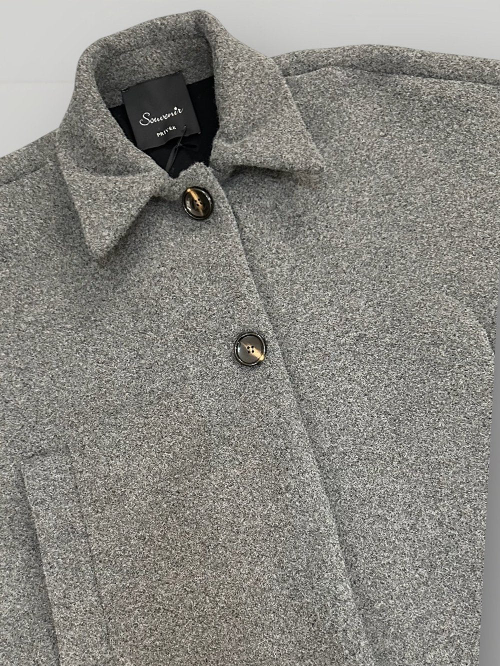 Cappotto caban Souvenir grigio dettaglio