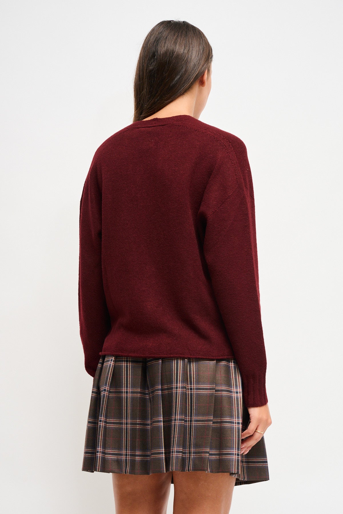 CardigancontascheMaryleybordeauxretro