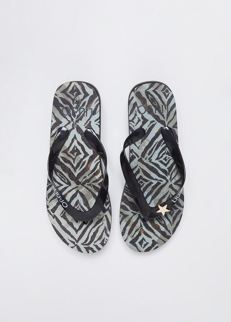 Ciabattina alta Liu Jo zebrata frontale