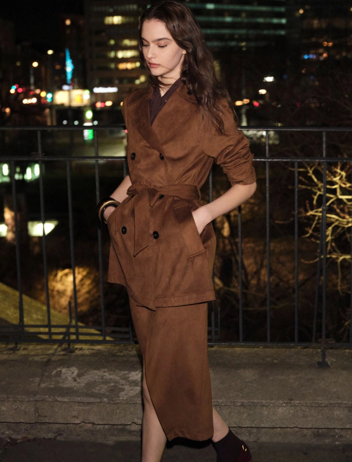 Emme Marella trench scamosciato