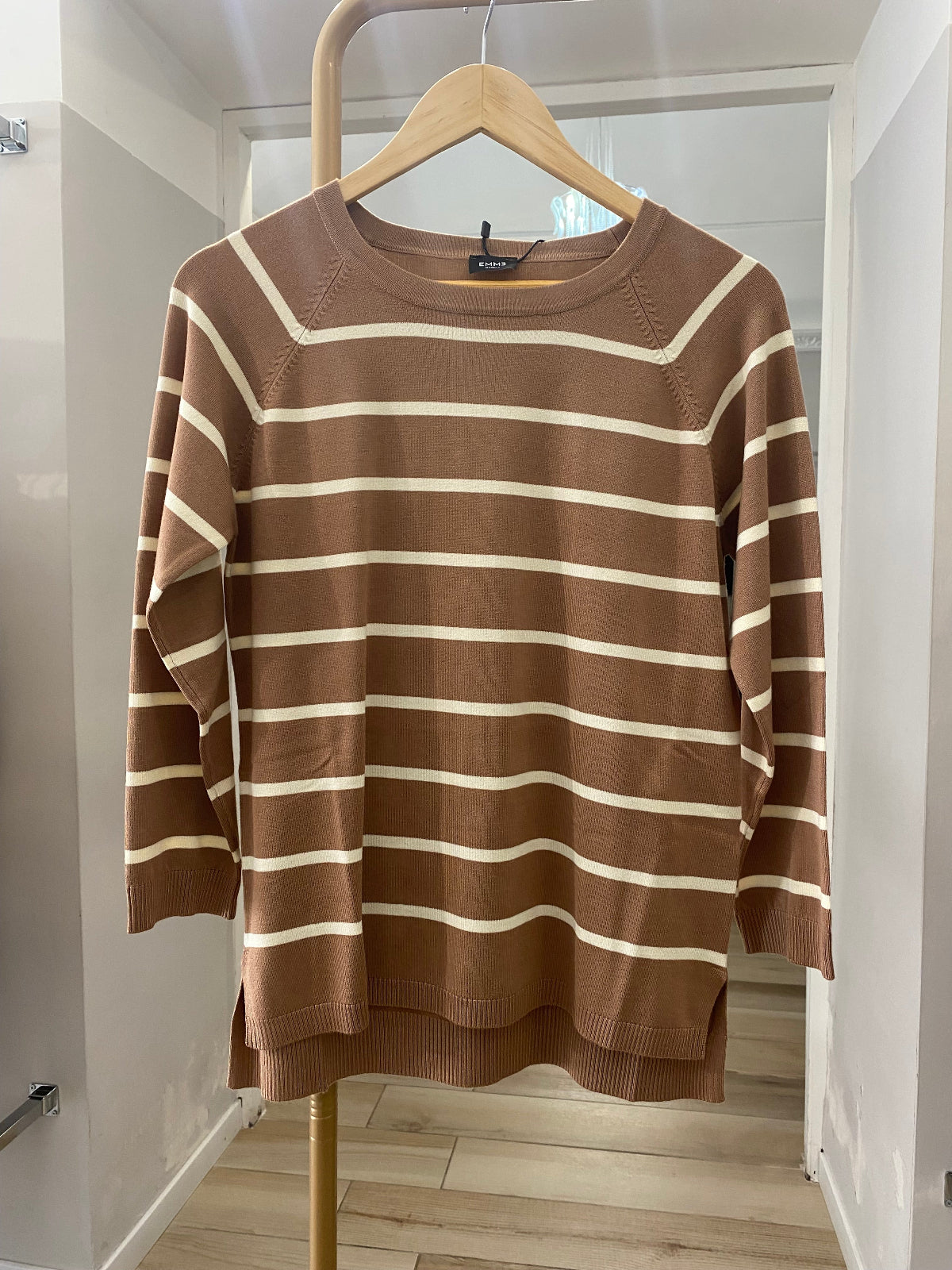Emme Marella maglioncino a righe cammello