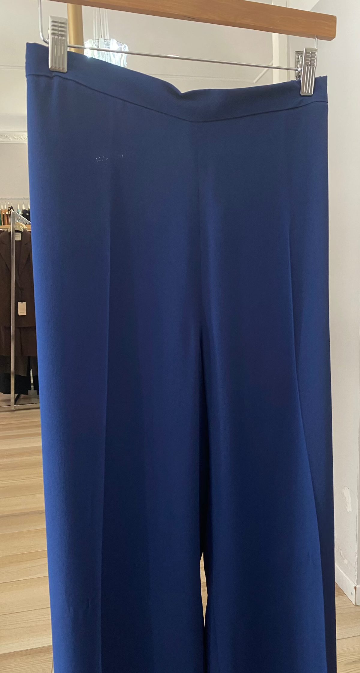 Emme Marella pantalone in misto seta blu dettaglio