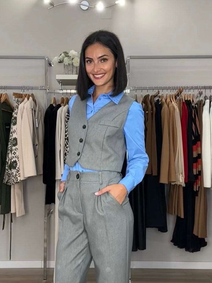 Gilet grigio - Premium GIACCHE from SUSY MIX ELITE - Just €59.90! Shop now at Amaltea