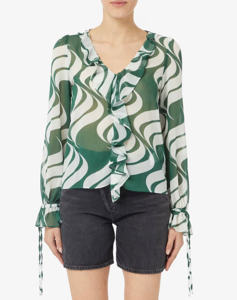 Blusa Emme Marella onde verde frontale