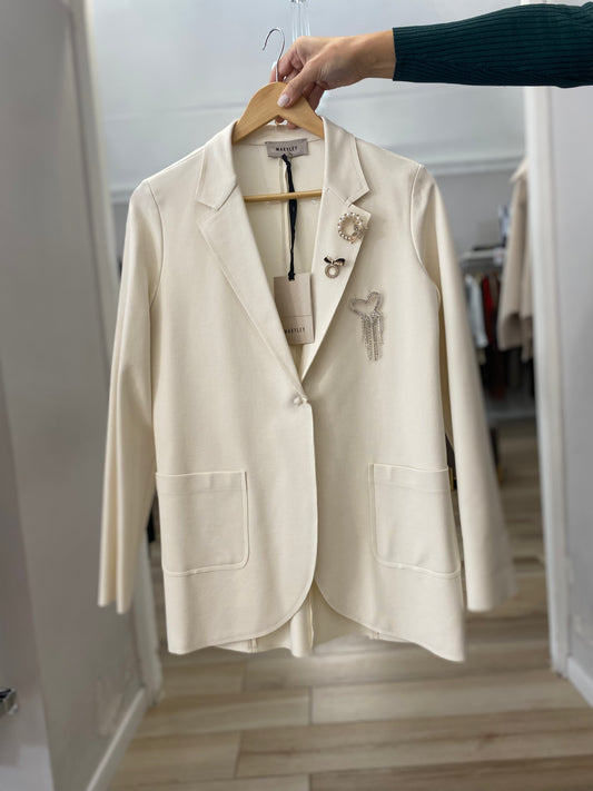 Blazer panna in felpa Maryley