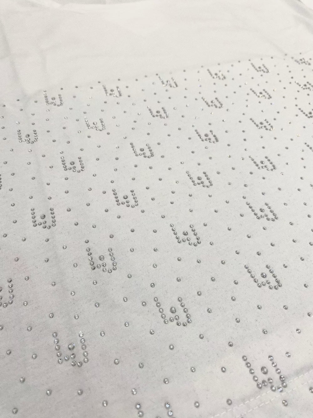 T-shirt Liu Jo strass bianca dettaglio