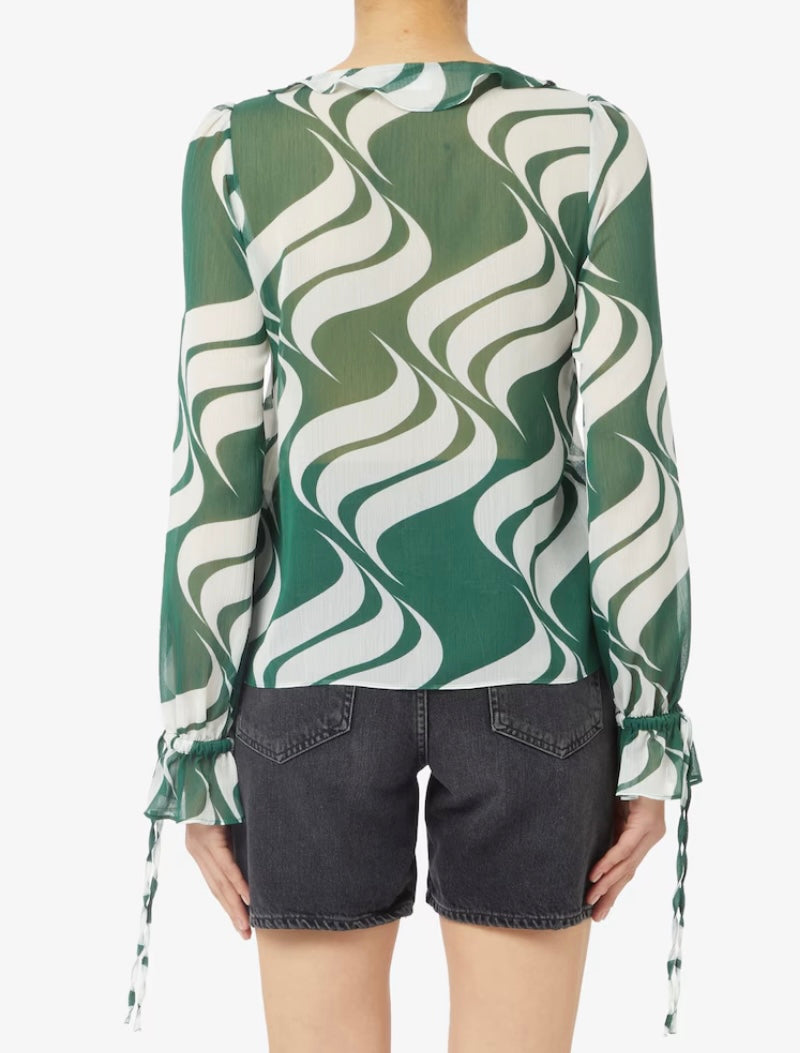 Blusa Emme Marella onde verde retro