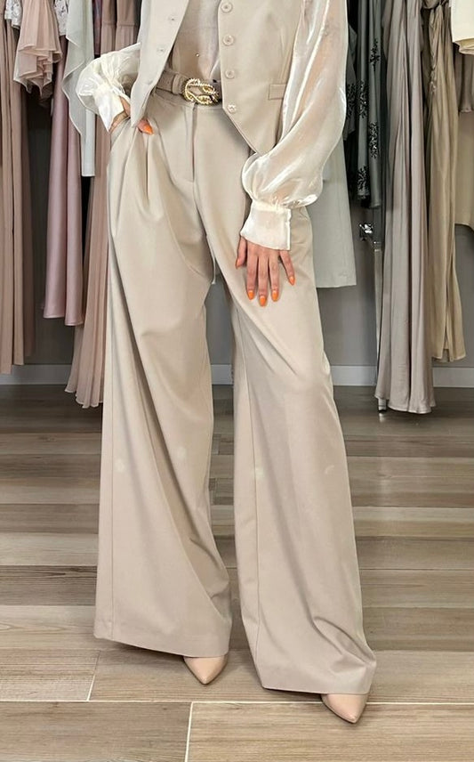 Souvenir pantalone palazzo beige
