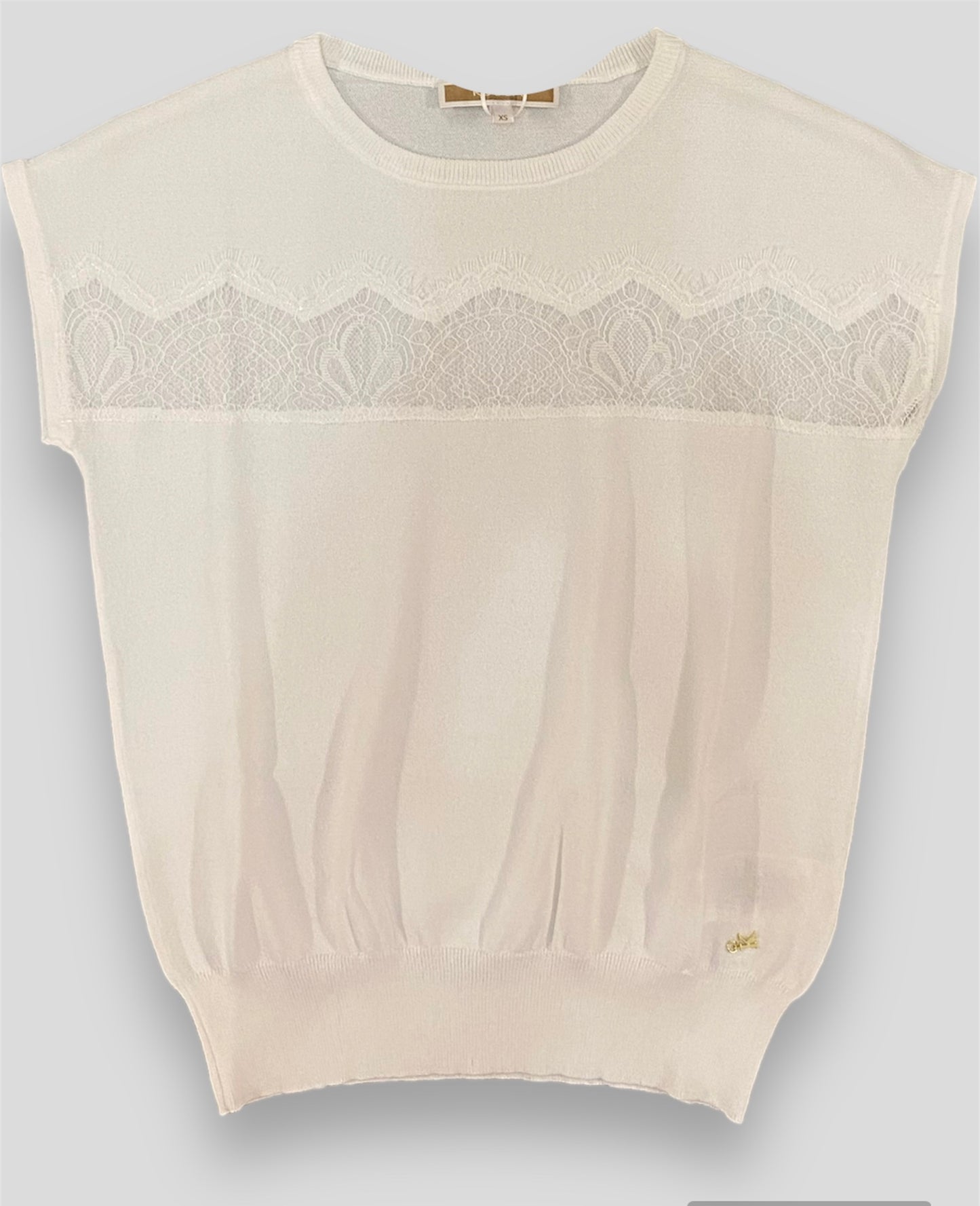 Maglia kocca pizzo bianca frontale