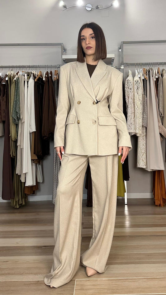 Giacca doppiopetto Maryley beige