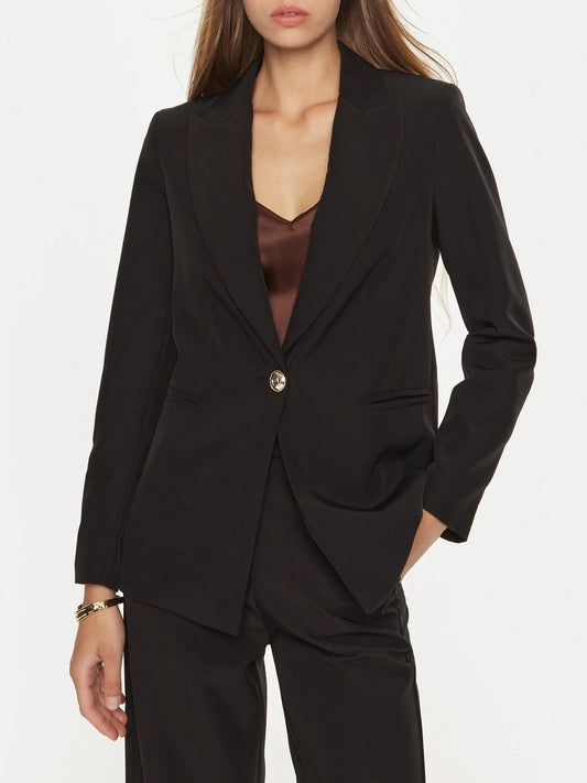 Giacca monopetto nera Maryley frontale