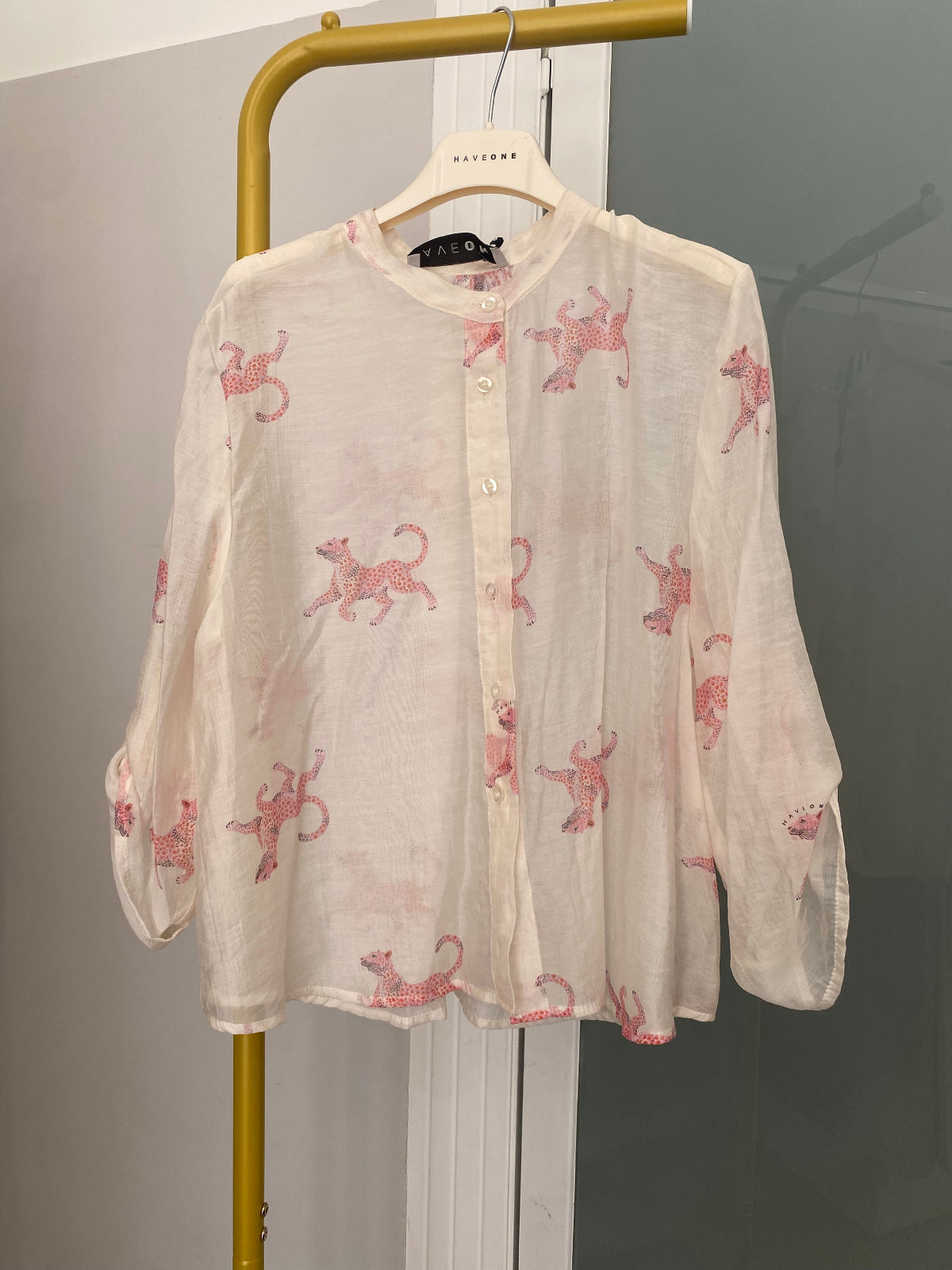 Have one camicia tigre rosa - CVS-Q492