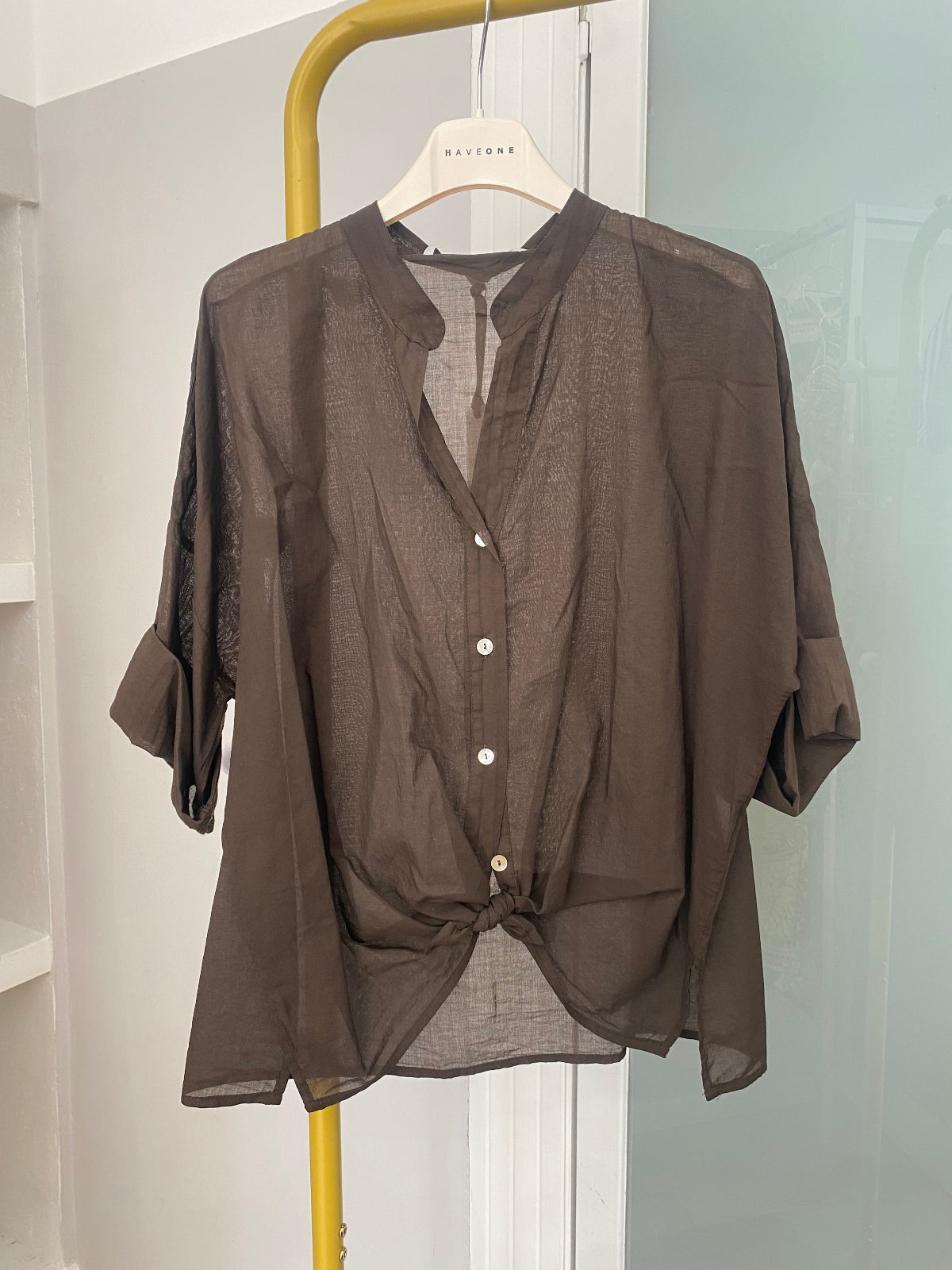 Haveone camicia in mussola marrone
