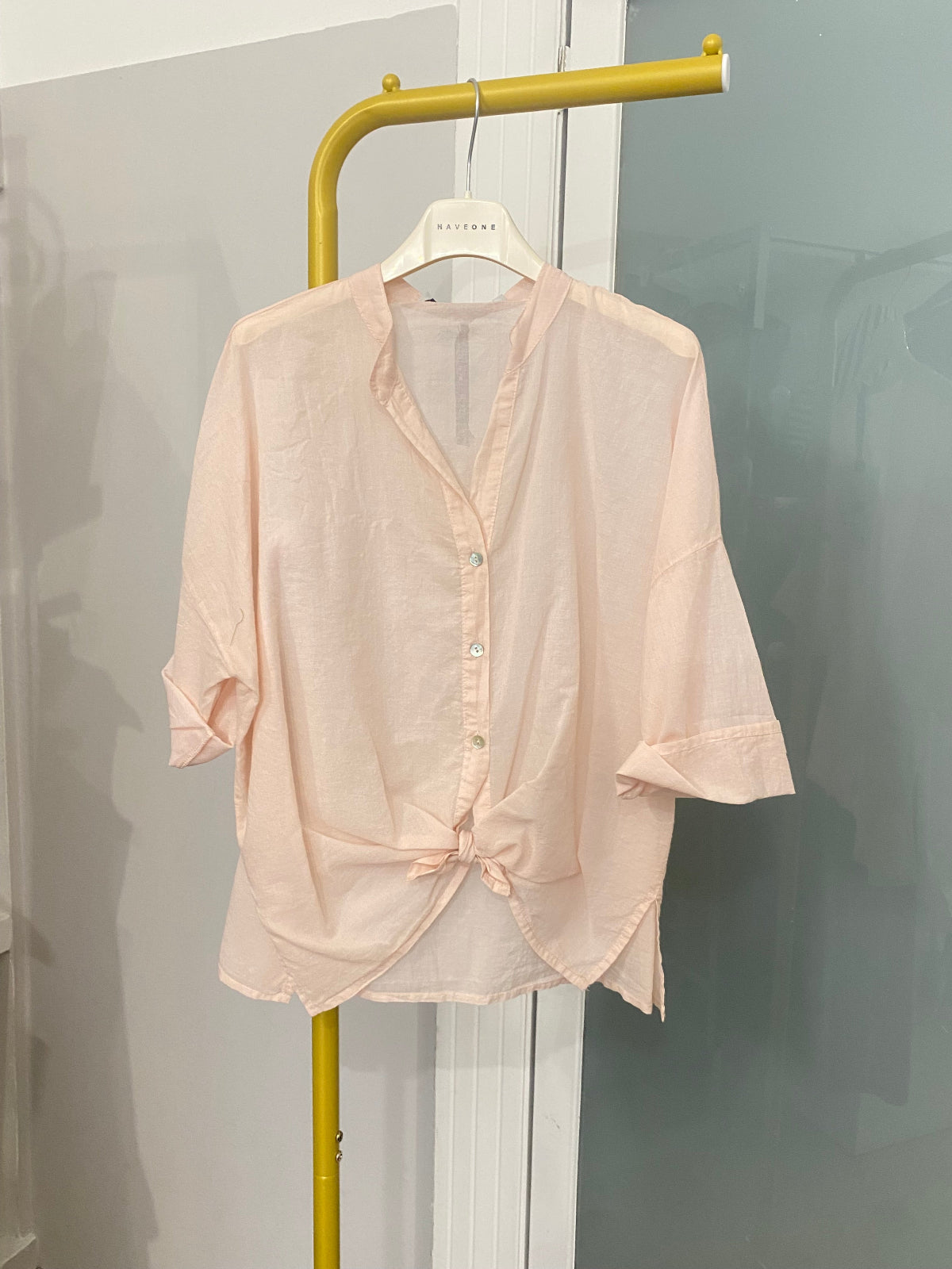 Haveone camicia in mussola rosa