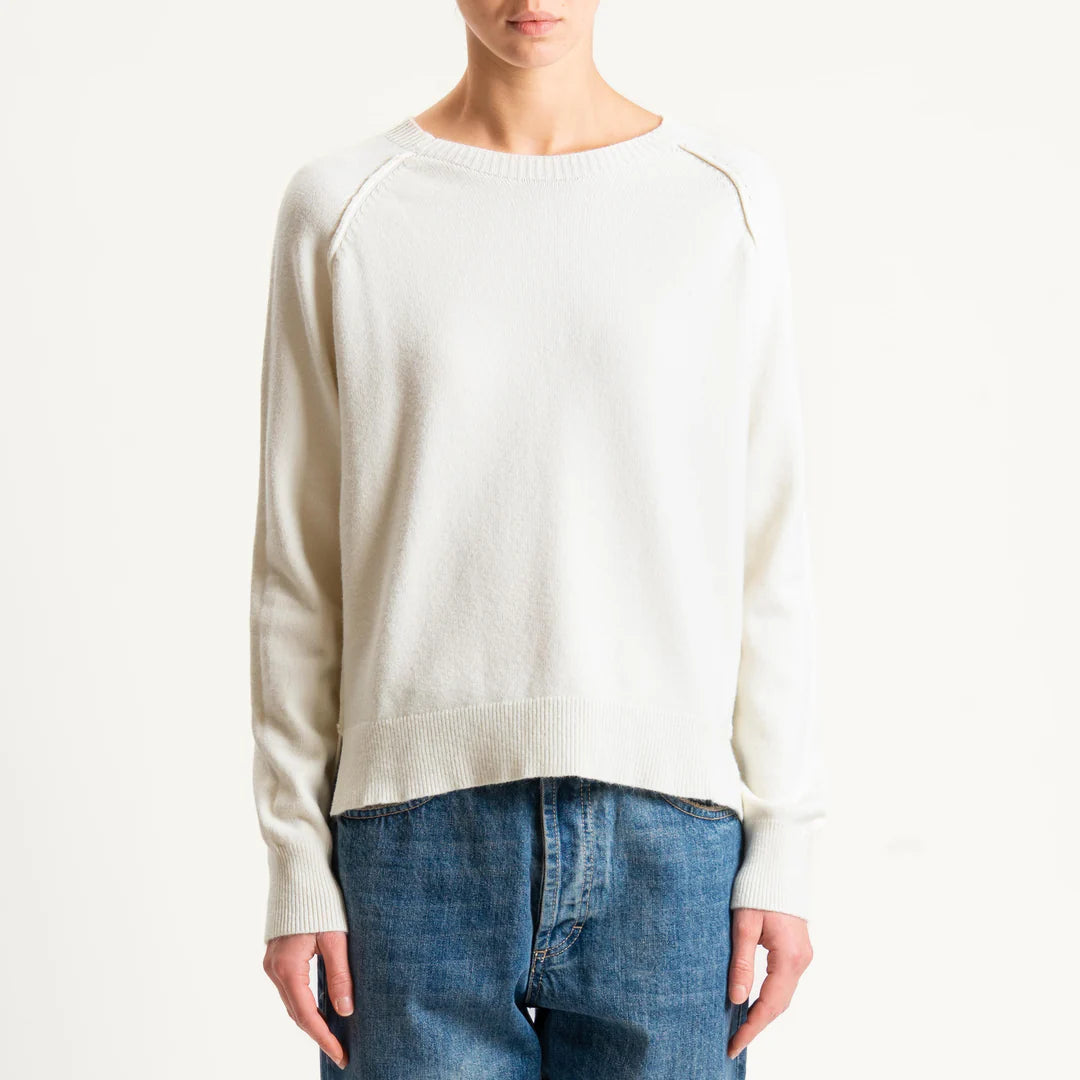 Haveone_maglioncino_girocollo_panna_frontale