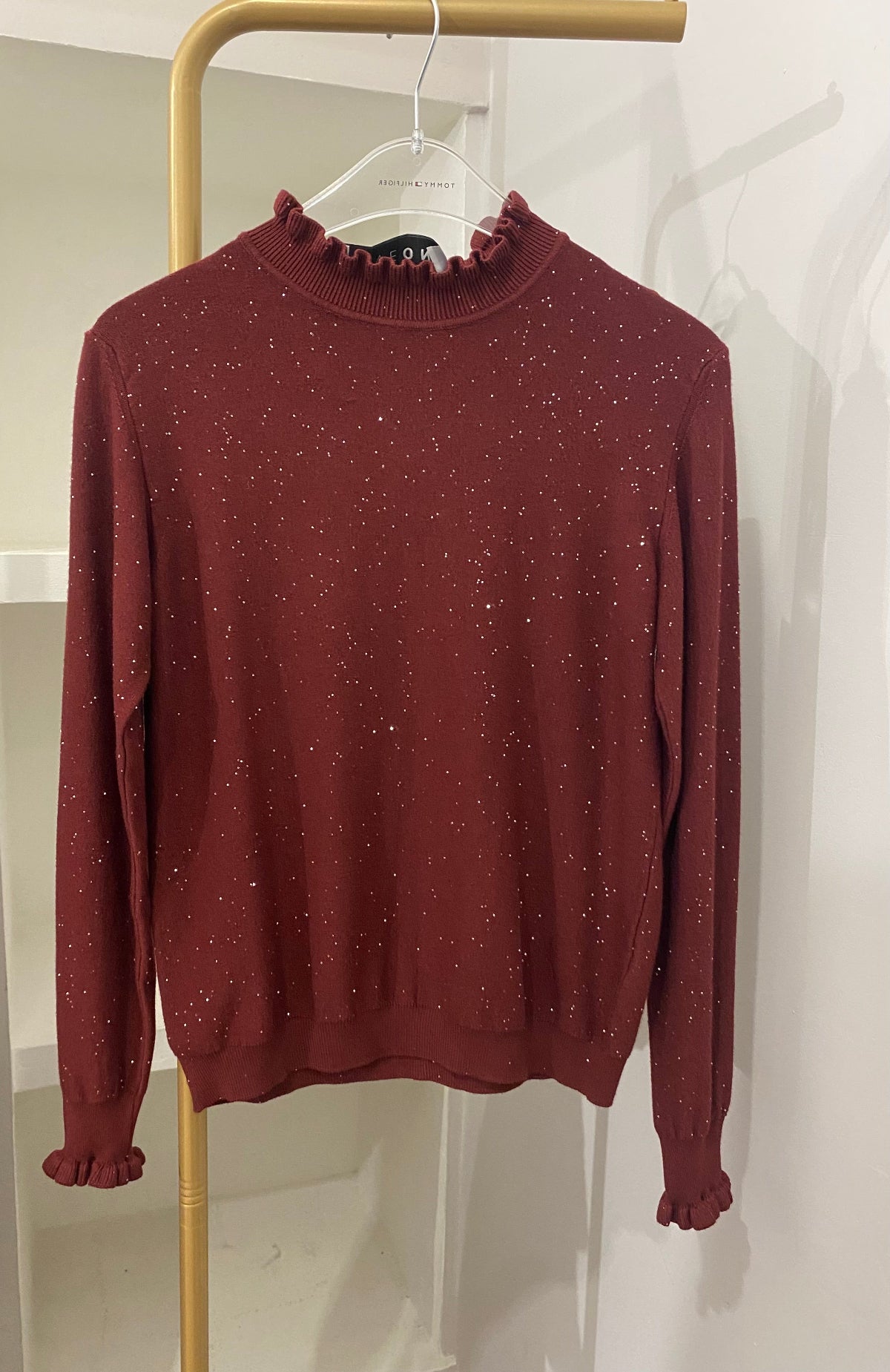 Haveone maglioncino rouches bordeaux