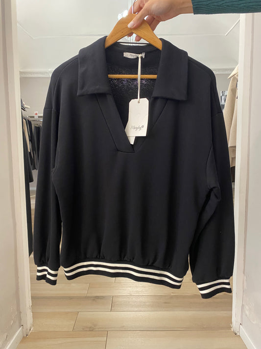 Felpa a V nera Maryley