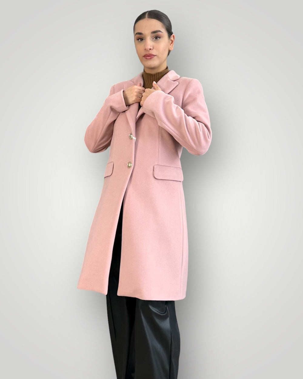 Cappotto rosa-frontale