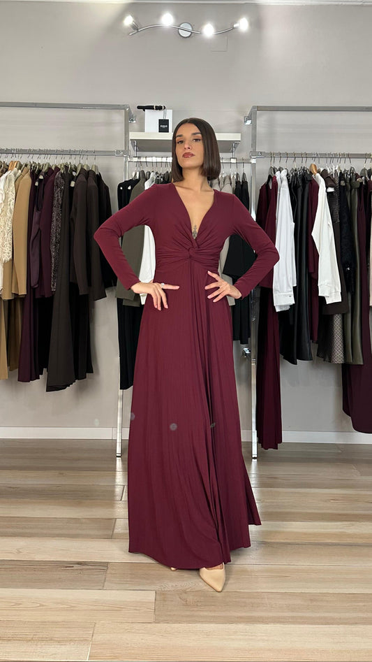 Kocca abito lungo plissè frontale